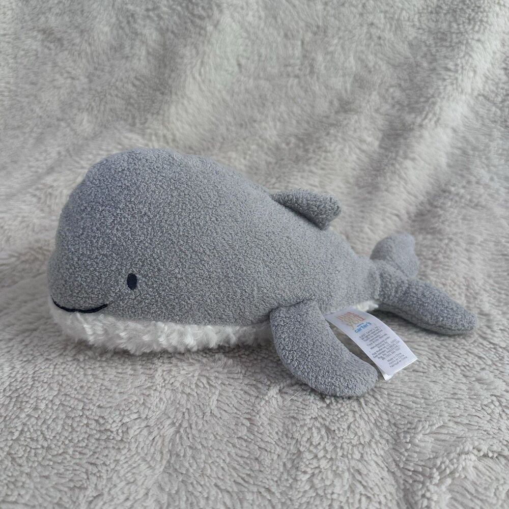 Carters Just One You Gray Whale 9" Plush Baby Lovey Stuffed Animal Toy